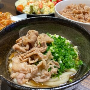 簡単豚バラ肉うどん